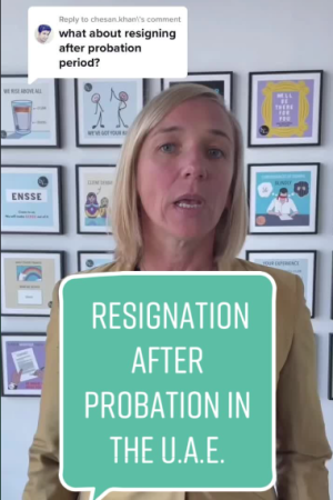 Resignation after probation in the U.A.E.